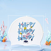 KIDS SILICONE SWIM CAP CUTE PRINT EAR PROTECTION_CWMM6790