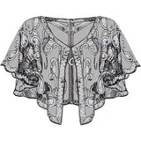 SEQUIN LACE EVENING SHAWL PARTY FORMAL WRAP_CWMM8953