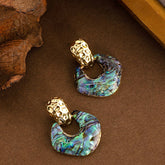 PERSONALIZED SNAKE PATTERN ABALONE EARRINGS_CWMM4285