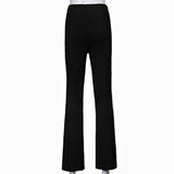 Solid-Color High-Waisted, Form-Fitting Pants