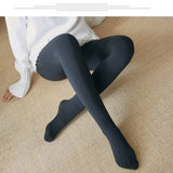 FLEECE NUDE THERMAL TIGHTS SLIM LAYERED LEGGINGS_CWMM8967