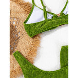 METAL RING BIKINI SET GREEN 3 PIECE SWIMSUIT_CWMW0720