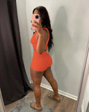 Trendy Solid Ribbed Bubble Knit Tank & Shorts Set