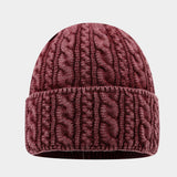 Unisex Cable Knit Beanie Winter Warm Hat_Cwah04763
