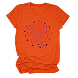 Trendy Loose Star Fireworks Graphic Tee For Women