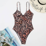 Womens Leopard Print One-Piece Swimsuit