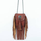 Women Leather Tassel Satchels Bag_Cwab0783