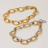 MODERN 18K GOLD SILVER ROPE CROSS CHAIN BRACELET_CWAJE4822