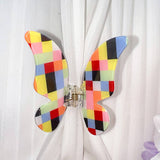 COLORFUL PLAID PVC HAIR CLAW BUTTERFLY COLOR BLOCK_CWAHA1592