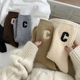 AUTUMN AND WINTER WARM LETTER C MID TUBE SOCKS_CWMS1055