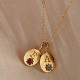 STAINLESS STEEL 26 LETTER ZIRCON PENDANT NECKLACE_CWMM5536