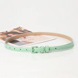 Cwabe0907_Women'S Small Square Buckle Thin Belt