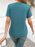 Solid Color Design Casual Short-Sleeved T-Shirt