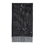 Sexy Flower Hollow Long Beard Triangle Scarf Shawl_Cwmm1999