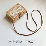 RATTAN WOVEN SMALL SQUAREBAG SHOULDER CROSSBODY BAG_CWMM4544