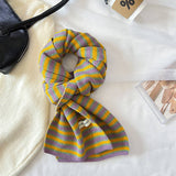 COLORFUL STRIPE KNIT SCARF SOFT TRENDY WINTER_CWASC1256
