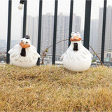 CREATIVE FUNNY CHICKEN RESIN GARDEN FENCE DECOR_CWAJE5299