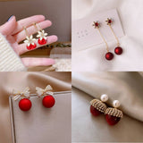 CHRISTMAS BOW RED SERIES EARRINGS_CWAJE2389