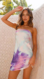 Strapless Backless Printed Mini Dress