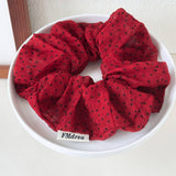 Vintage Polka Dot Large Hair Scrunchie_Cwaha07554