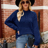 Solid Color Fashion Long-Sleeved Pullover Sweater