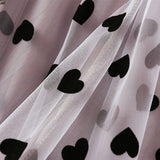 Vintage Heart Flocked Tulle High-Waist Skirt_Cwbms0397