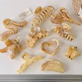 Brown Marble Starfish Claw Clip Trendy Hair Clip_Cwaha08256