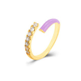 DOUBLE LAYER COLOR OIL DROP OPEN RING_CWAJE1737