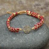 Tree Shaped Pendant Natural Stone Woven Bracelet