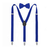 MULTICOLOR SOLID COLOR SUSPENDER CLIP BOW TIE SET_CWMM1105