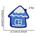 Winter Blue Christmas Graffiti Embroidered Patch_Cwmm4028