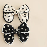 POLKA DOT BIG BOW TEMPERAMENT HAIRPIN_CWASC1064