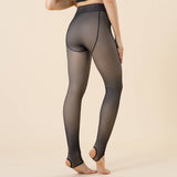 PLUS SIZE FLEECE SHEER LOOK TIGHTS GRAY NUDE_CWMM8964