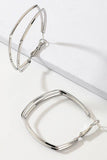 DOUBLE SQUARE RING SIMPLE EARRINGS_CWAJE147