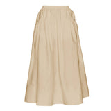 COTTON AND LINEN HIGH WAIST LOOSE SKIRT_CWBSS0398