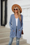 Solid-Color Casual Pocket Long-Sleeved Cardigan