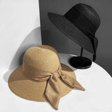 SUMMER ELEGANT BEACH BOW STRAW HAT_CWAH3407