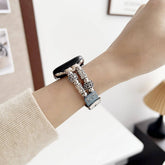IWATCH9 1 14MM TIBETAN SILVER DENIM LEATHER STRAP_CWASC1544
