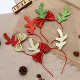 CHRISTMAS BOW BIG ANTLERS DRESSUP HEADBAND HAIRPIN_CWAHA3424