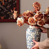 DRIED TONE BURNT EDGE ROSE BOUQUET FOR DECOR_CWMM6577