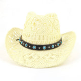 COWBOY STRAW HAT WITH TURQUOISE BELT DECOR_CWAH1252