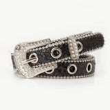 Trendy Rhinestone Needle Buckle Womens Belt