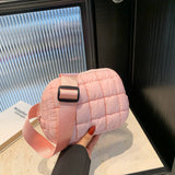 PLAID PUFFER WAIST BAG CROSSBODY CHEST PACK_CUAB00496