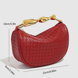 SMALL TWEED STYLE WOVEN CHAIN SHOULDER BAG_CWAB5709