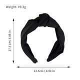 SOLID COLOR TEXTURED FABRIC CROSS HEADBAND_CWAHA2084