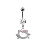CUTE CZ NAVEL RING HEART BUTTERFLY DESIGN_CWMM9181