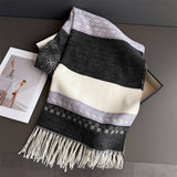Winter Plaid Colorblock Tassel Scarf Wrap Unisex_Cwasc03273