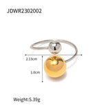 18K GOLD PLATE STAINLESS STEEL BALL RINGS_CWAJE0623