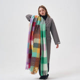 32 WOOL COLORBLOCK PLAID SCARF SOFT WARM_CWASC2365
