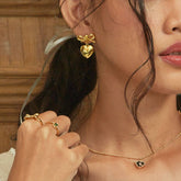 HOT STYLE PERSONALIZED BOW LOVE PENDANT EARRINGS_CWAJE1363